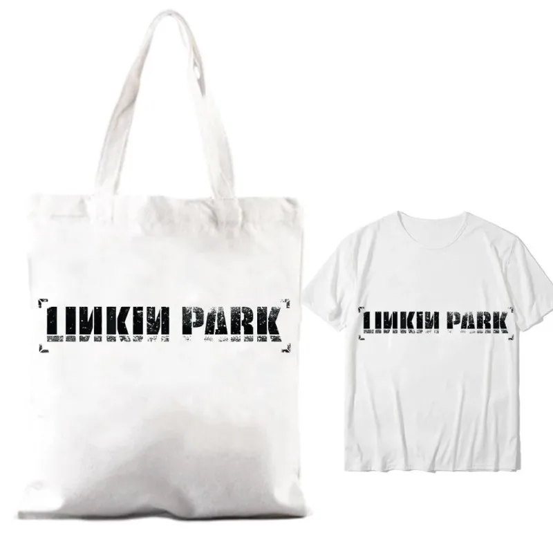 P-Park-Band-L-Linkins  Women Shoulder Bags Couple Combination Clothes Short Sleeve Collar Fashion T shirt  Man Cotton