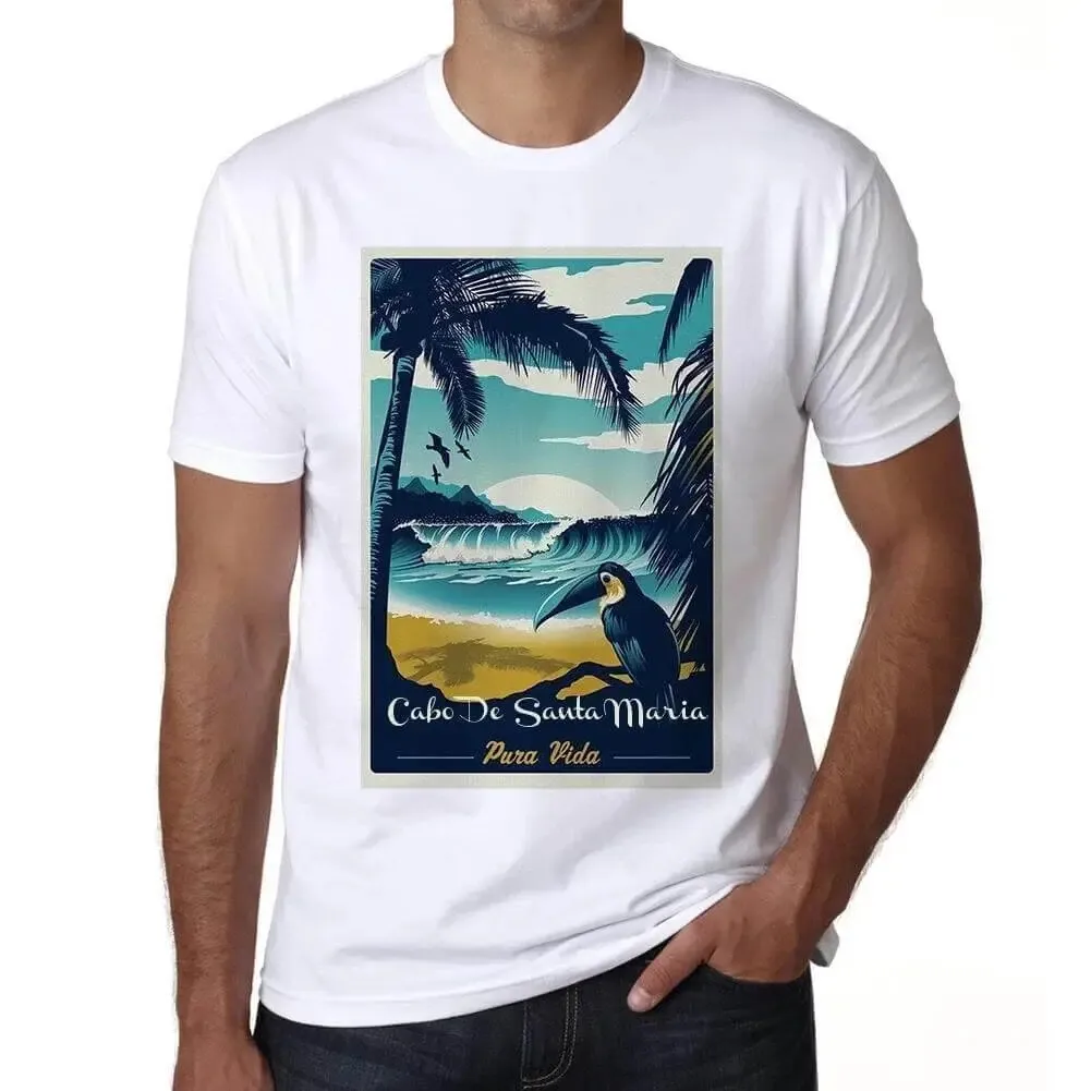 Camiseta de praia masculina Di Cabo De Santa Maria Pura Vida - Cabo De Santa Maria