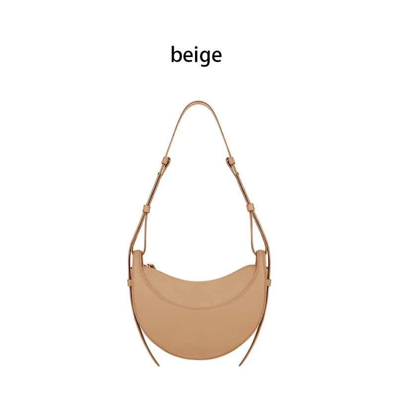Franse Niche Design Schoudertas met enkel schouderband Halvemaanvormige tas Y2k Dames Echt Lederen Halvemaanvormige tas