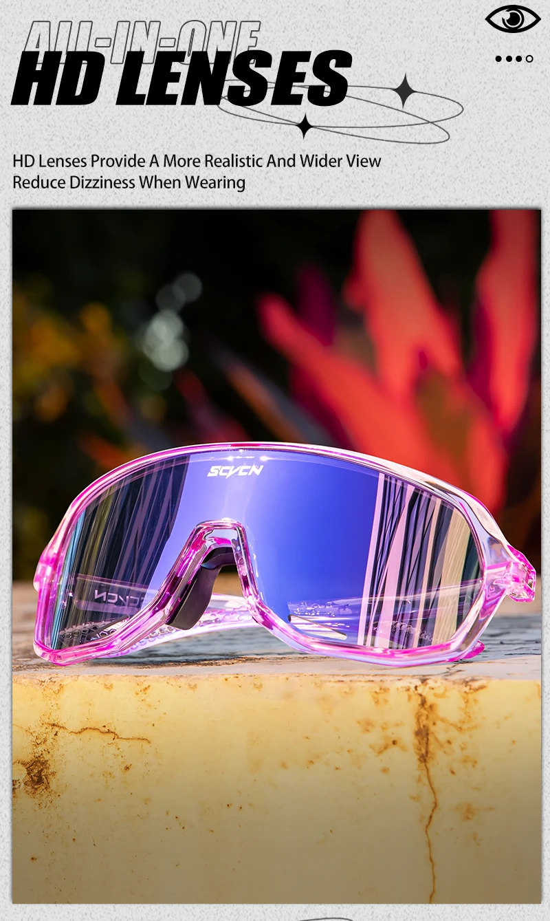 SCVCN Neue Outdoor Radfahren Gläser Fahrrad Sonnenbrille Männer UV400 Brillen Sport MTB Brille Fahrrad Frauen Reiten Wandern Sonnenbrille – Detail 5