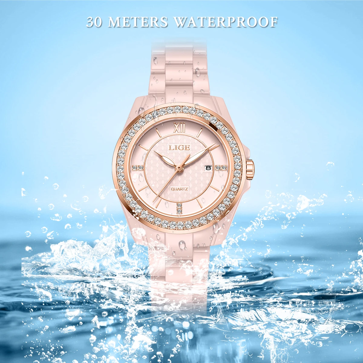 New LIGE Elegant Classic Woman Watch Casual Luxury Fashion Calendar Waterproof Luminous Ladies Quartz Wristwatch Gifts for Women