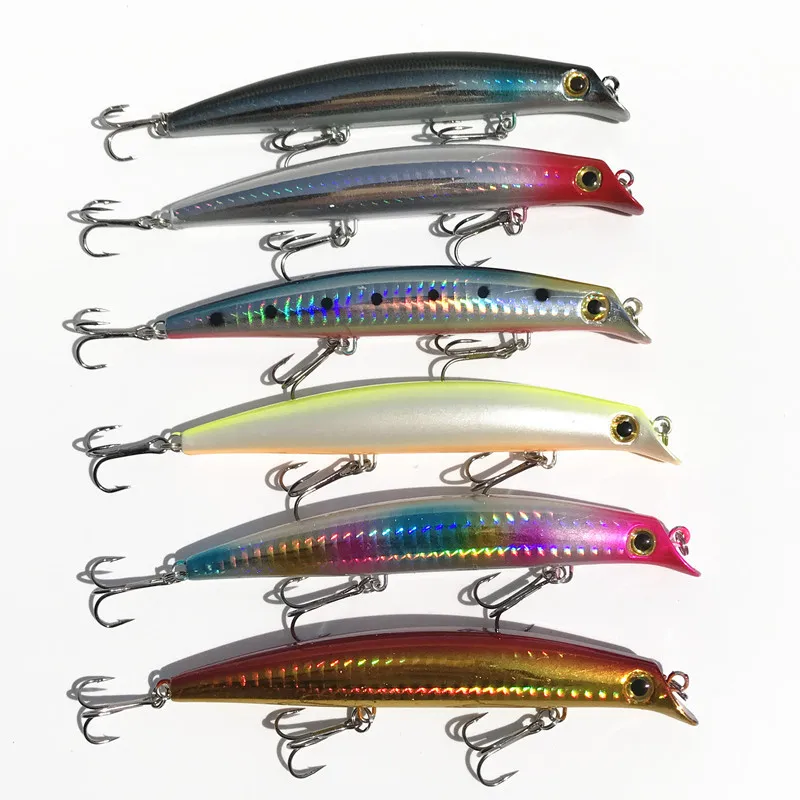 

LIANMAN 12cm/12.5g False Bait Luya Sea Fishing Three Hook Sharp Durable and Sturdy 3D Eye Fishing Supplies Mino Fish Bait