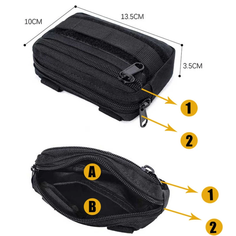 Double Layer EDC Pack Men Tactical Molle Waist Belt Nylon Hip Pouch Fanny Pack Camping Hunting Accessories Utility Bag