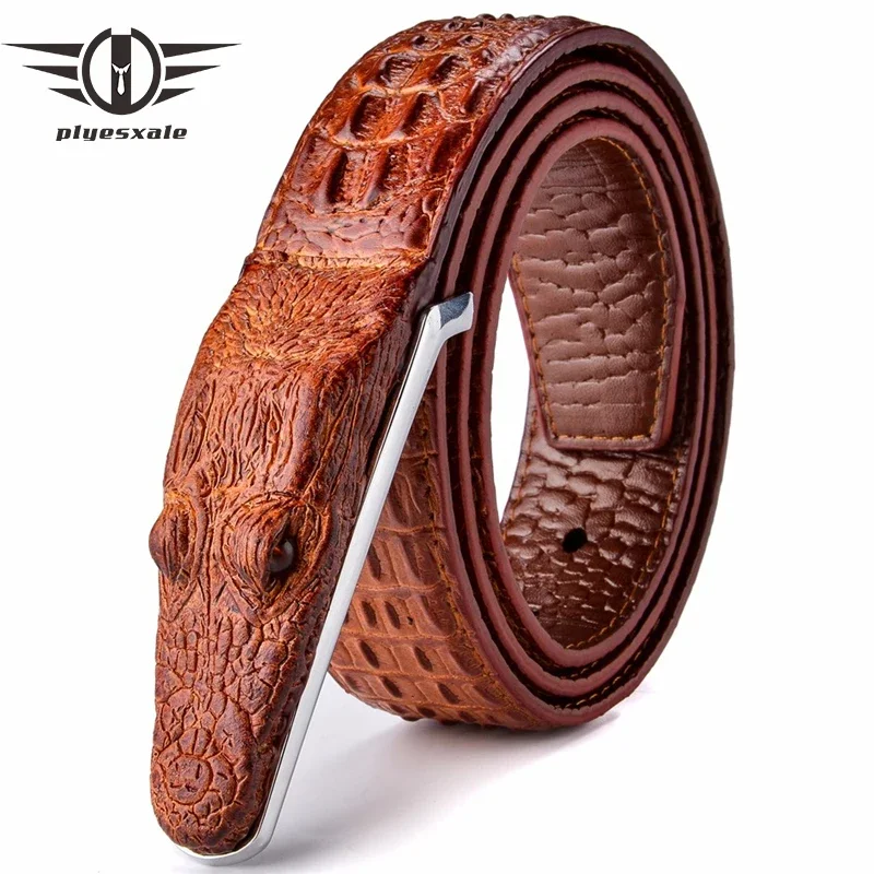 Plyesxale Brand Mens Belts Luxury Leather Designer Belt Men High Quality Ceinture Homme Crocodile Cinturones Hombre 2025 B2