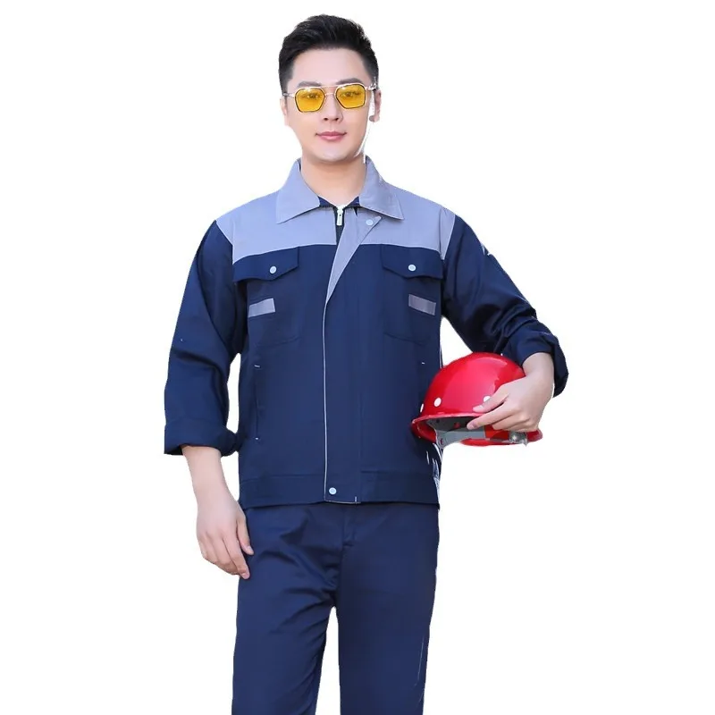Long sleeved workwear set, auto repair and cleaning clothing, factory workshop workwear, wear-resistant labor protection clothin