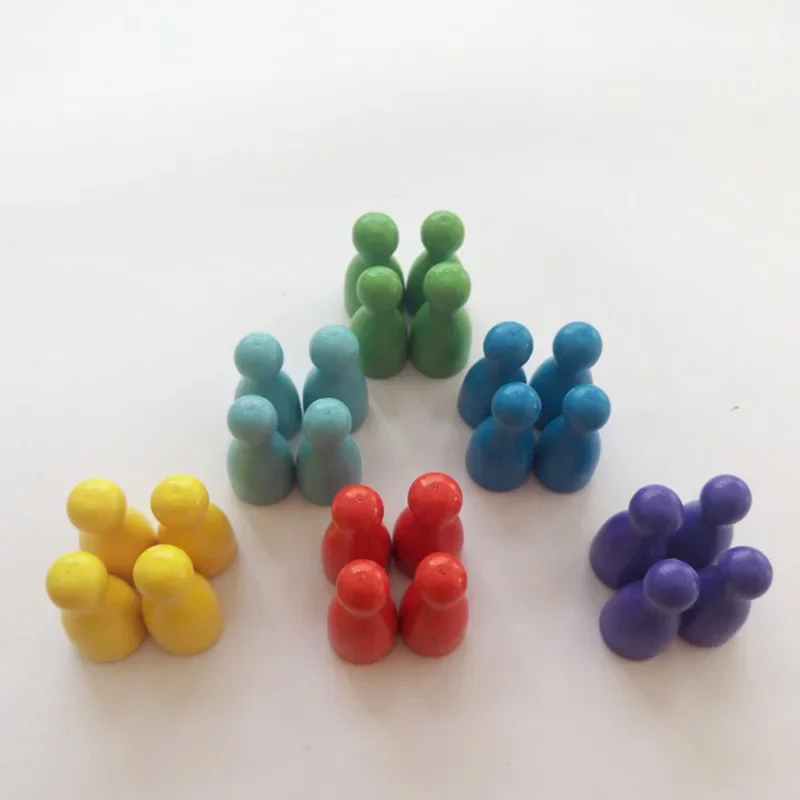 10 Pcs/Set Colorful Chess Pieces Board Game Wood Games Accessories