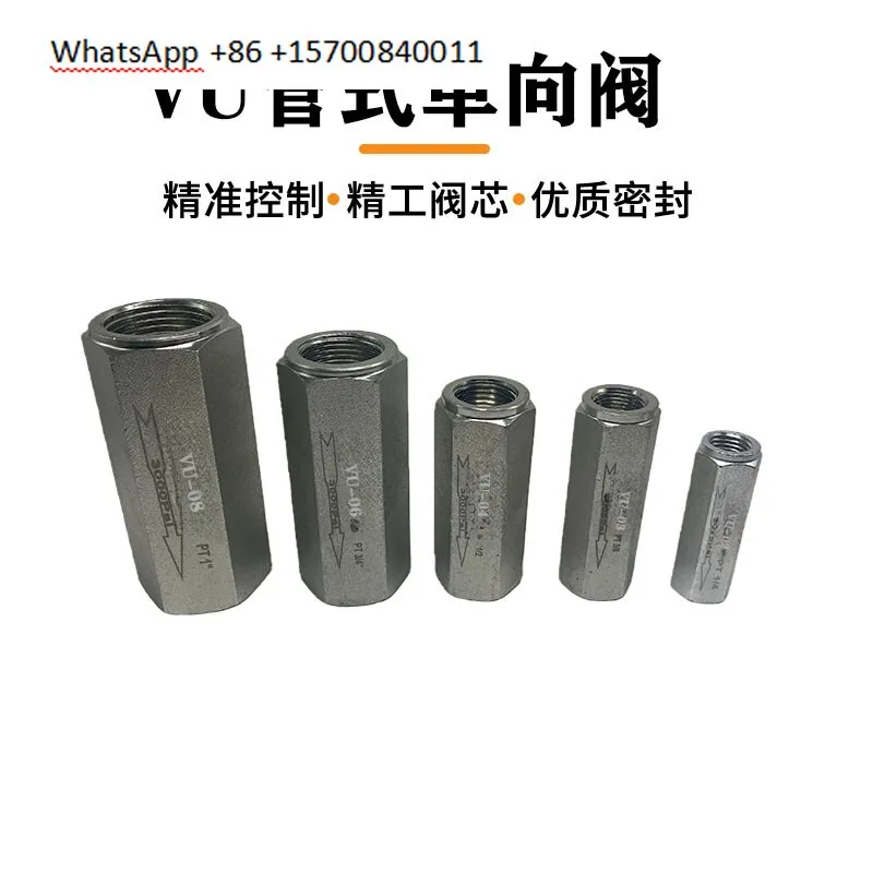 Hydraulic Tubular Check Valve VU-1/4 3/8 G1/2NPT 08 10 12 16 20 25 30 40