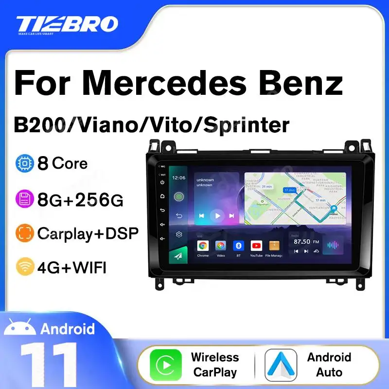 

TIEBRO A07 For Mercedes Benz B200 A B Class W169 W245 Viano Vito W639 Sprinter W906 Car Radio Multimedia Player GPS Head Unit BT