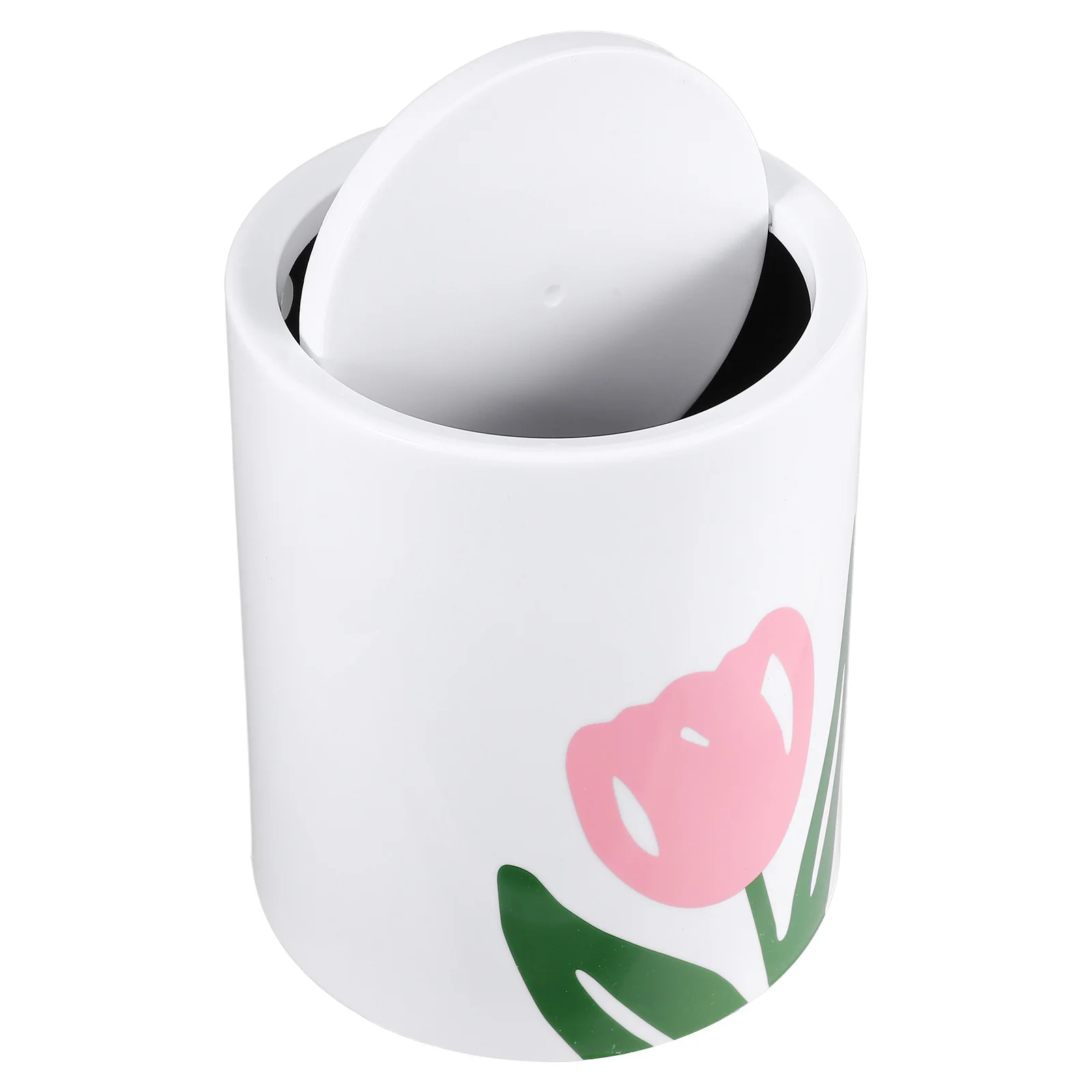 

Artistic Tulip Design 8L Large Trash Can Kitchen Bedroom Bathroom Garbage Bin Household Container Decorative Waste Basket Home
