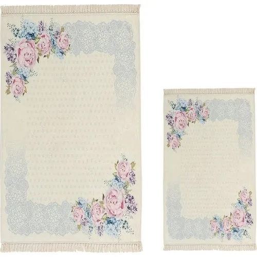 Land Of dowry Pink Rose Rectangle Bathroom Mat Set 2 Li