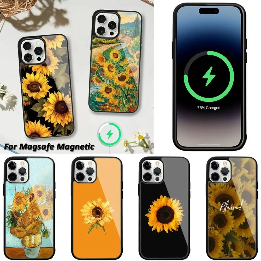 

Sunflowers Printed Matte Phone Case For iPhone 16,15,14,13,12,11,Plus,Pro,Max,Mini Magsafe Magnetic Wireless Charging