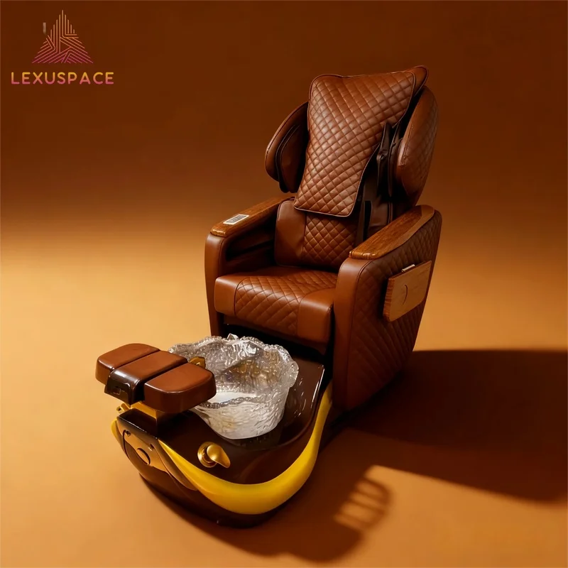 Trend 2026 Customized Color Luxury Fiberglass Adjustable Pedicure Chair with Magnetic Pump for Spa & Nail Salon
