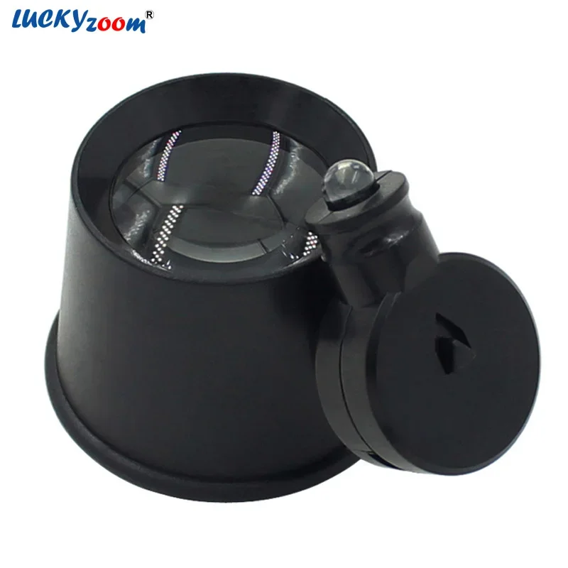 Luckyzoom Cầm Tay Bóng Ma Thuật Đèn LED Chiếu Sáng Kính Lúp Kính Lúp 10X Ống Kính Quang Học Kính Phóng Đại Cho Đồng Hồ Sửa Chữa Lupa