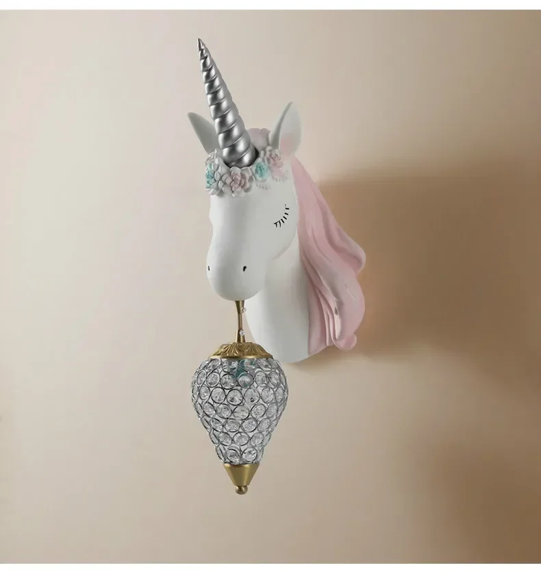 Nordic Einfache Schöne Einhorn Led Wand Lampe Schlafzimmer Nacht Lampe Mädchen Rosa Kreative Zimmer Leuchte Wand Lichter Cartoon Einhorn Lampe