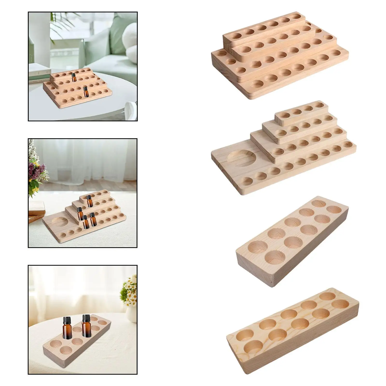 Wooden Display Stand Rack Table Multi Slots Nail Polish Display Rack for Christmas Festivals Anniversaries Housewarming New Year