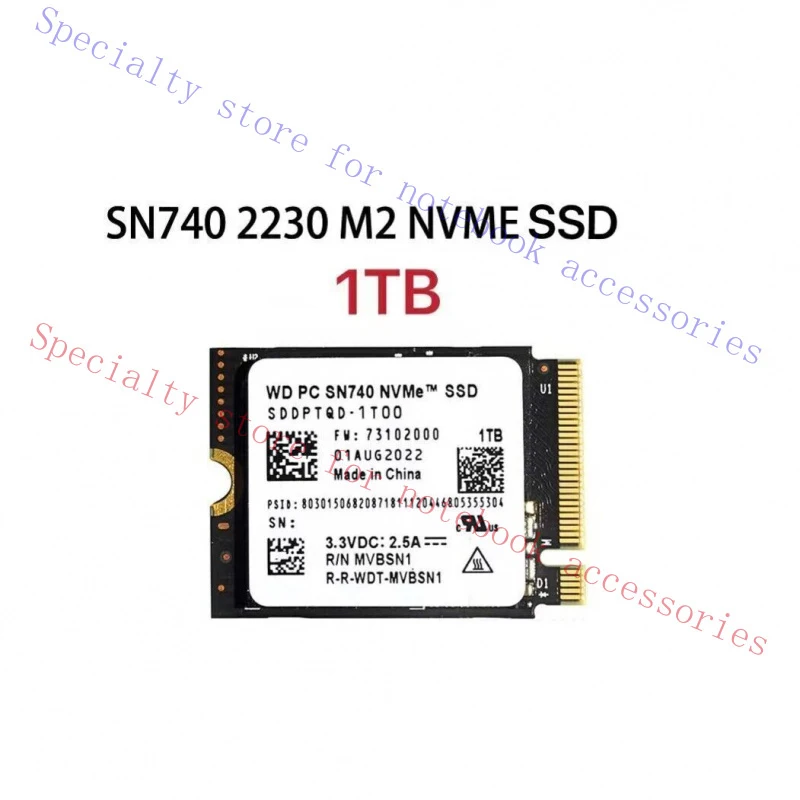 

R+ FOR WD 1TB M.2 2230 SSD NVMe PCIe4x4 PC SN740 Steam Deck ASUS ROG Flow X Laptop