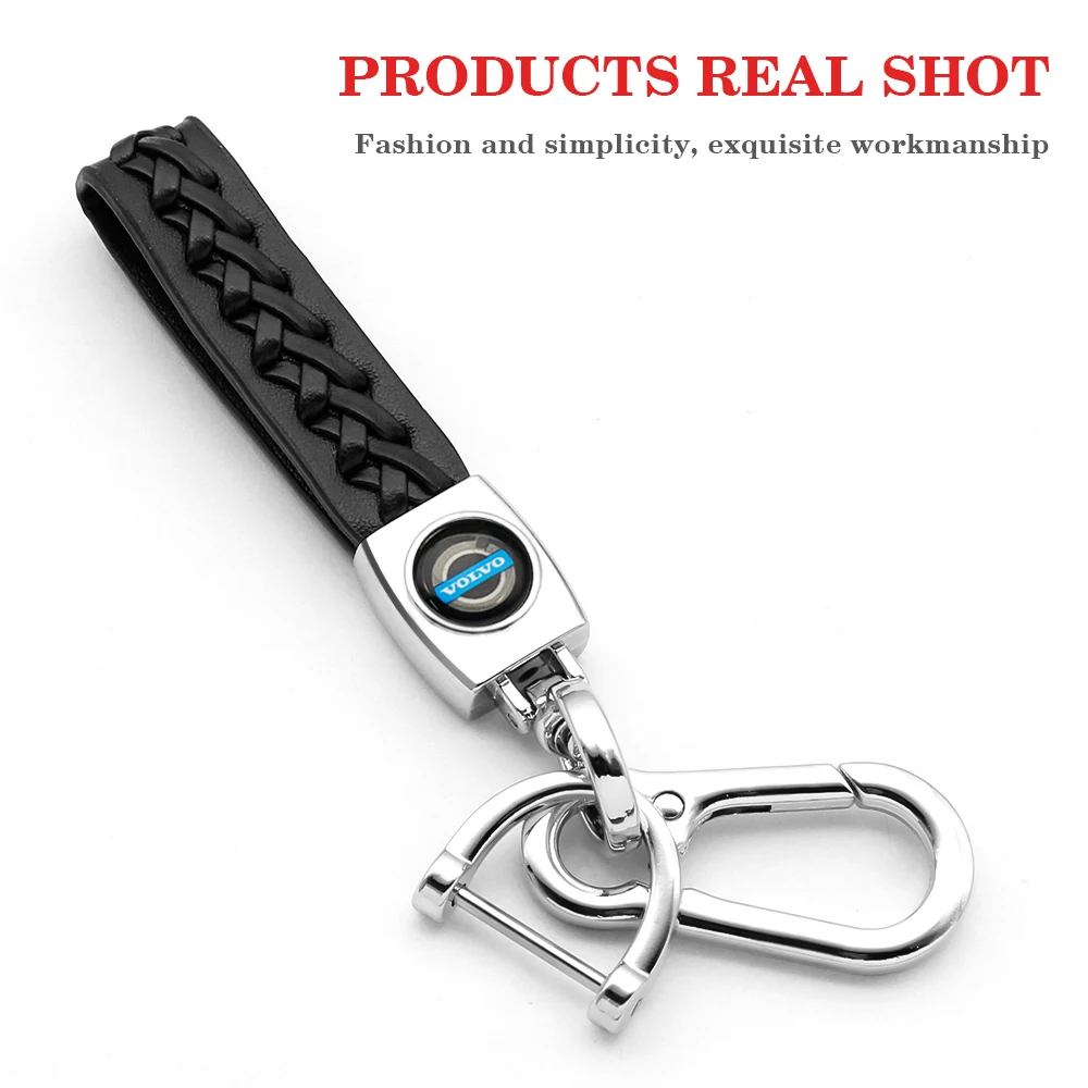 Car Key Chain Rings Leather Keychain Universal Auto Keyring For Volvo Xc60 Xc90 V40 V60 S60 V50 V90 S80 C40 XC40 V70 XC70 C30 T6