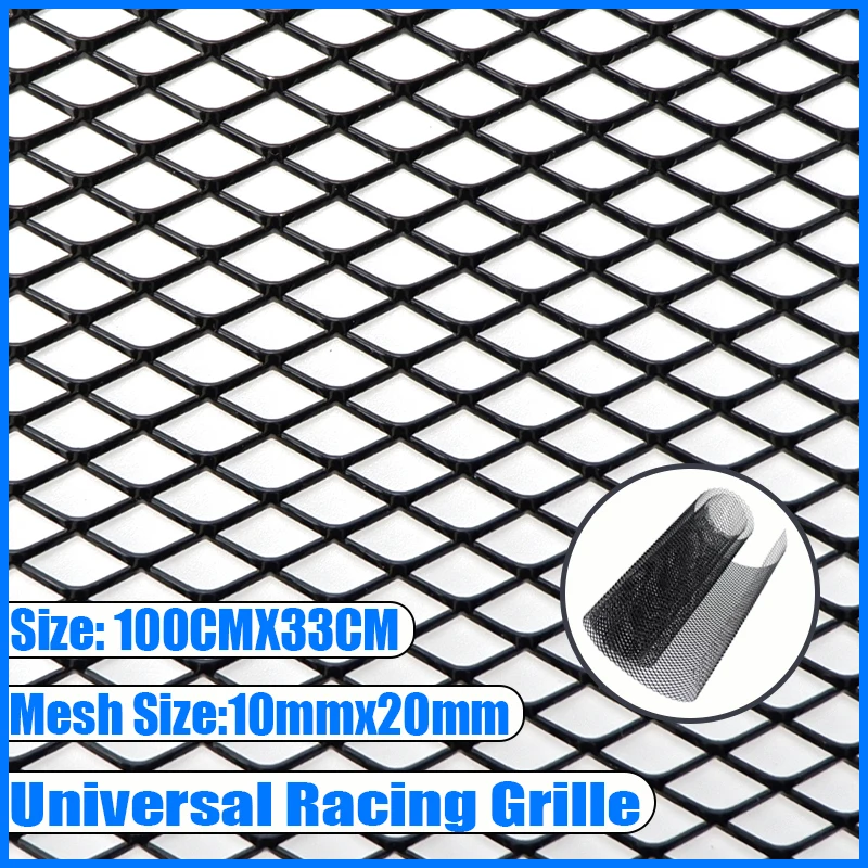 Grade de Malha de Grade No Vidro Traseiro do carro Da Liga de Alumínio de Prata Folha Frente Car Bumper Grille Grade Do Carro Grade de Ventilação Grades 10mm x 20mm