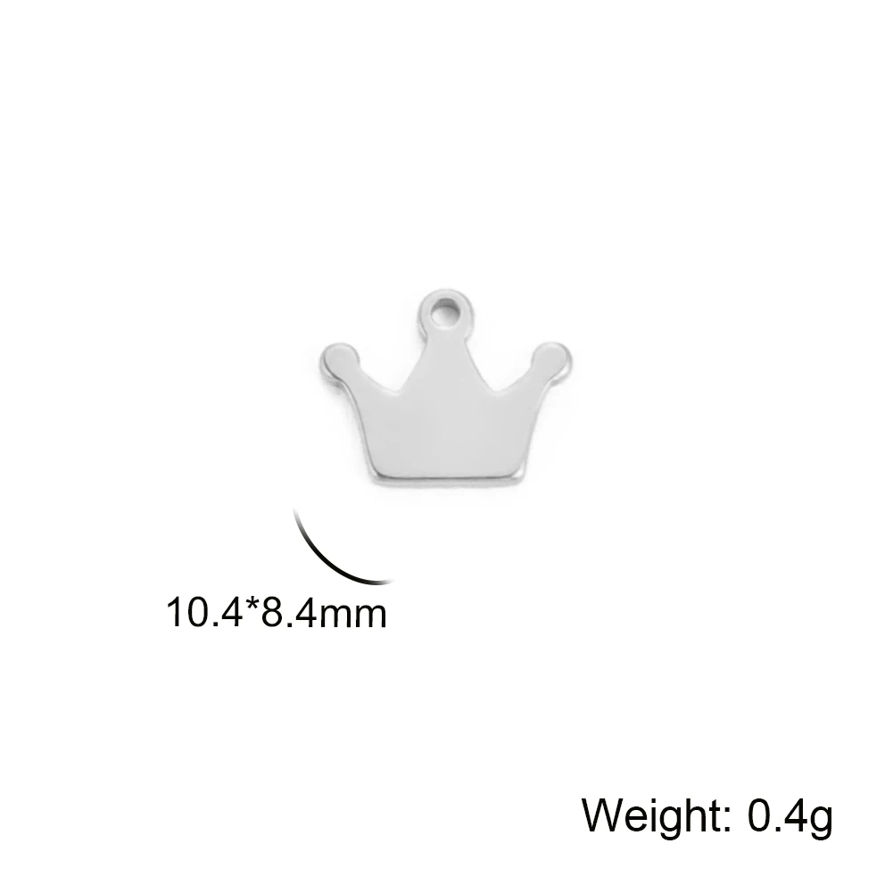 EUEAVAN 5pcs Stainless Steel Charms for Jewelry Making Planet Crown Star Tiny Charm Pendant Bracelet Necklace DIY Accessories