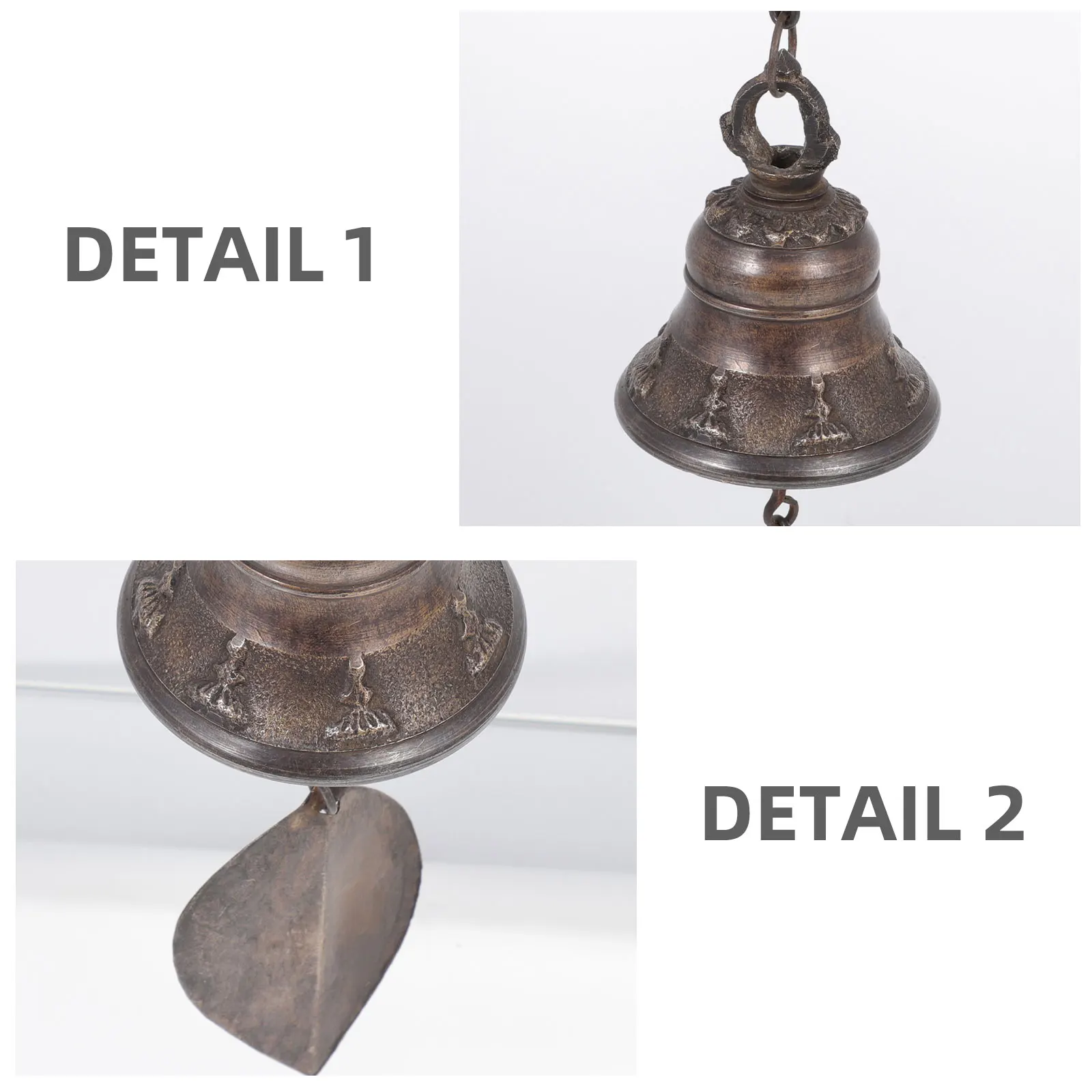 

Temple Bell Hanging Decoration Large Bells Wind Rustic Decorative Photo Prop for outside Chime Chimes Dropshipping