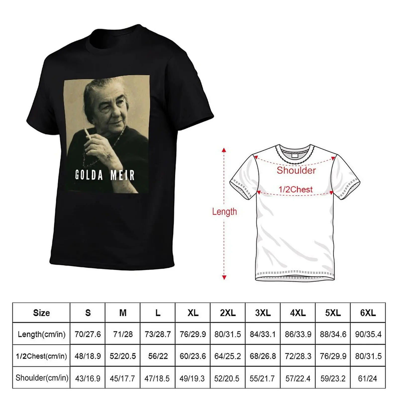 Golda Meir T-Shirt graphic tee shirt blanks aesthetic clothes black t shirts for men