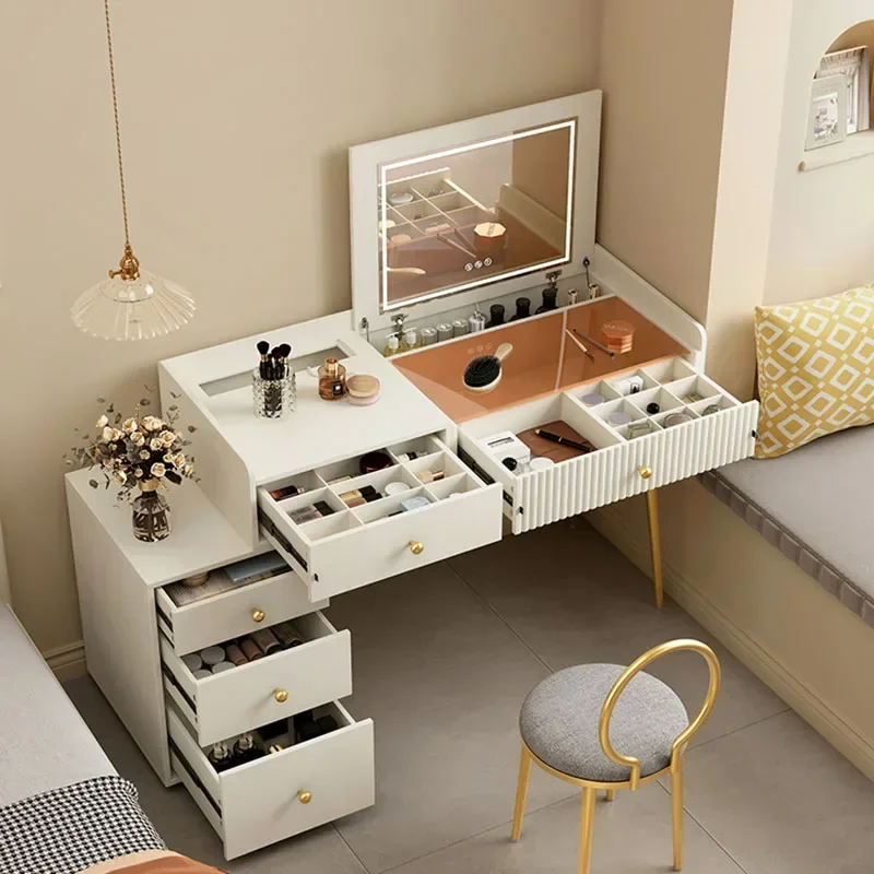 

Роскошный туалетный столик для макияжа, классический винтажный скандинавский туалетный столик для красивой спальни, домашняя мебель