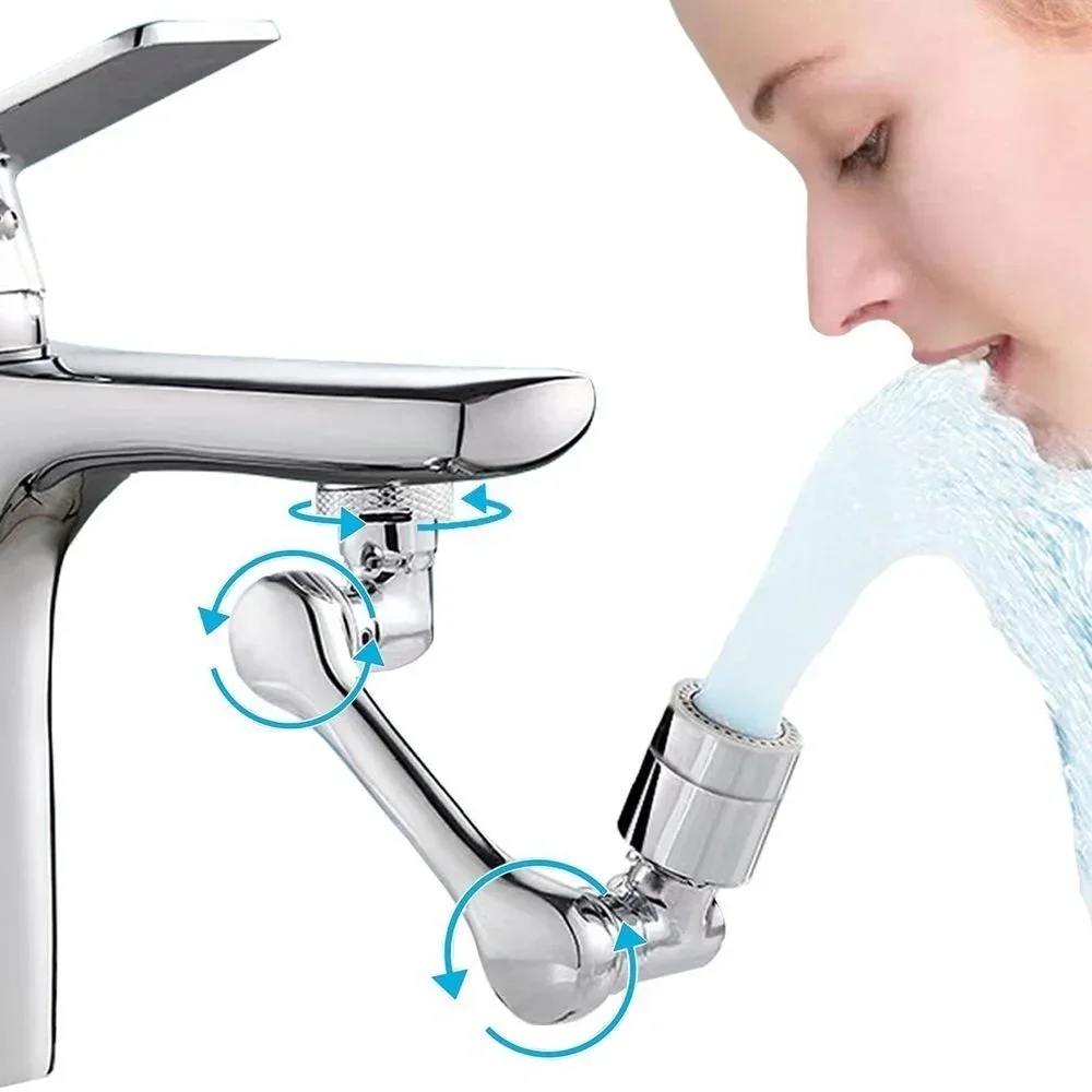 Testa dello spruzzatore del rubinetto di rotazione di 1080 ° braccio del Robot universale ugello dell'aeratore del rubinetto di estensione del gorgogliatore per la cucina del lavabo antispruzzo