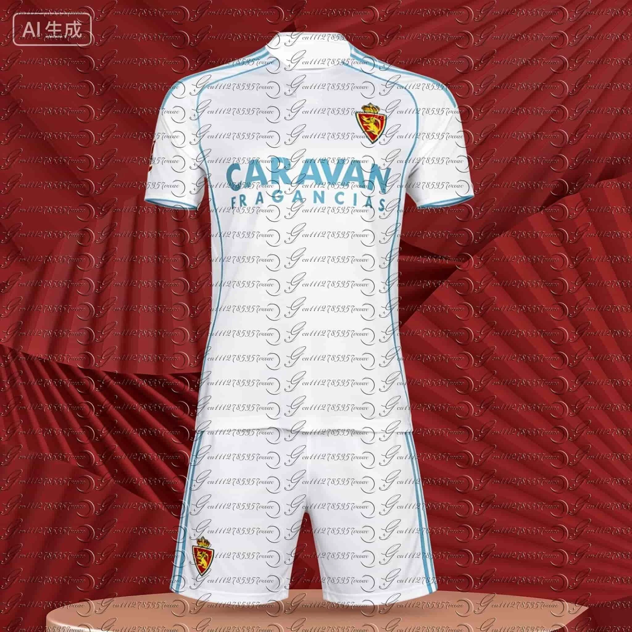 

25-26 Real Zaragoza Home and Away Jerseys Breathable Sports T-Shirts Set for Football Enthusiasts Suitable for Adults
