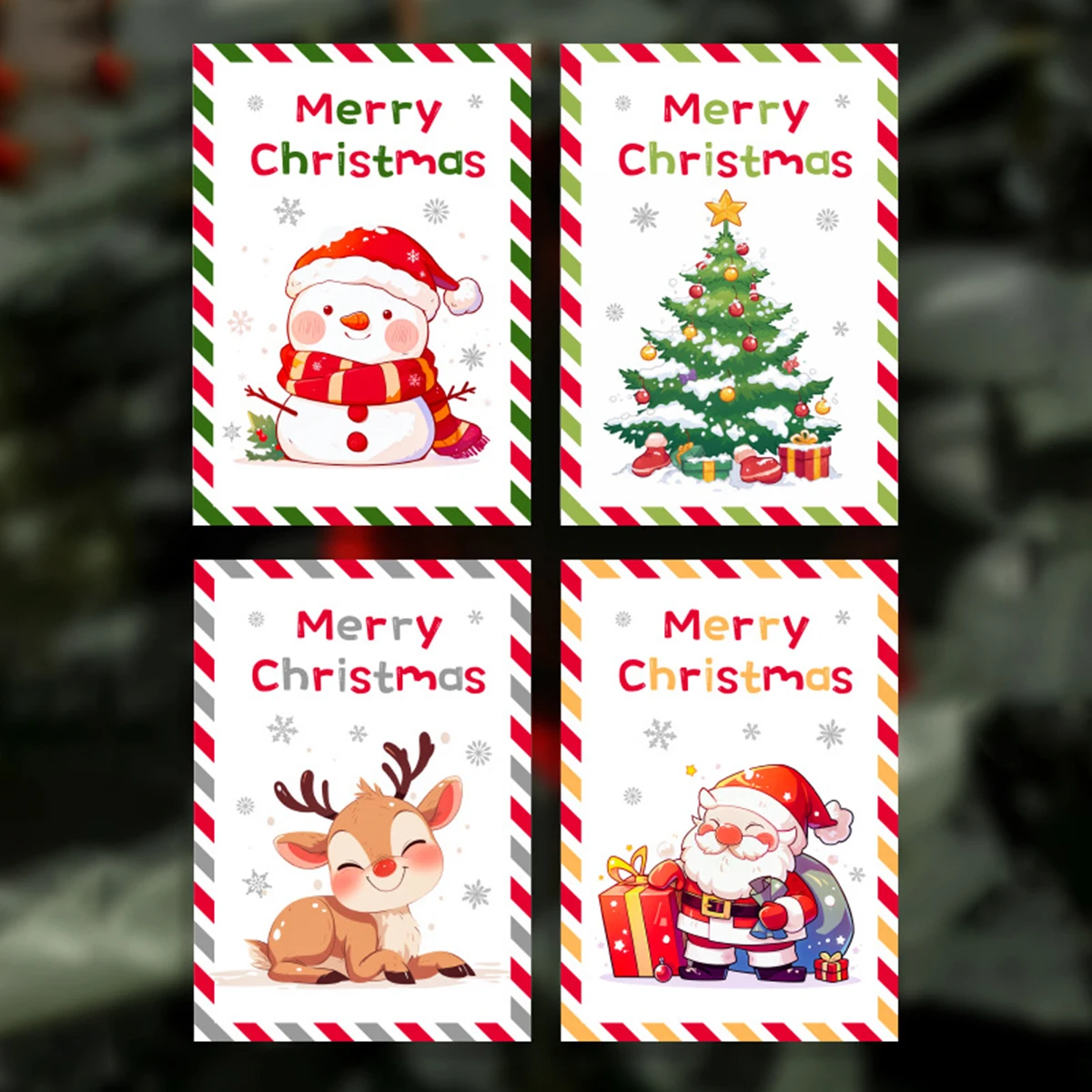 Merry Christmas Cards Set of 10  Assorted Designs Holiday Greeting Card Pack for Xmas Gift Giving 11.5 x 8 cm,Gift for Friends