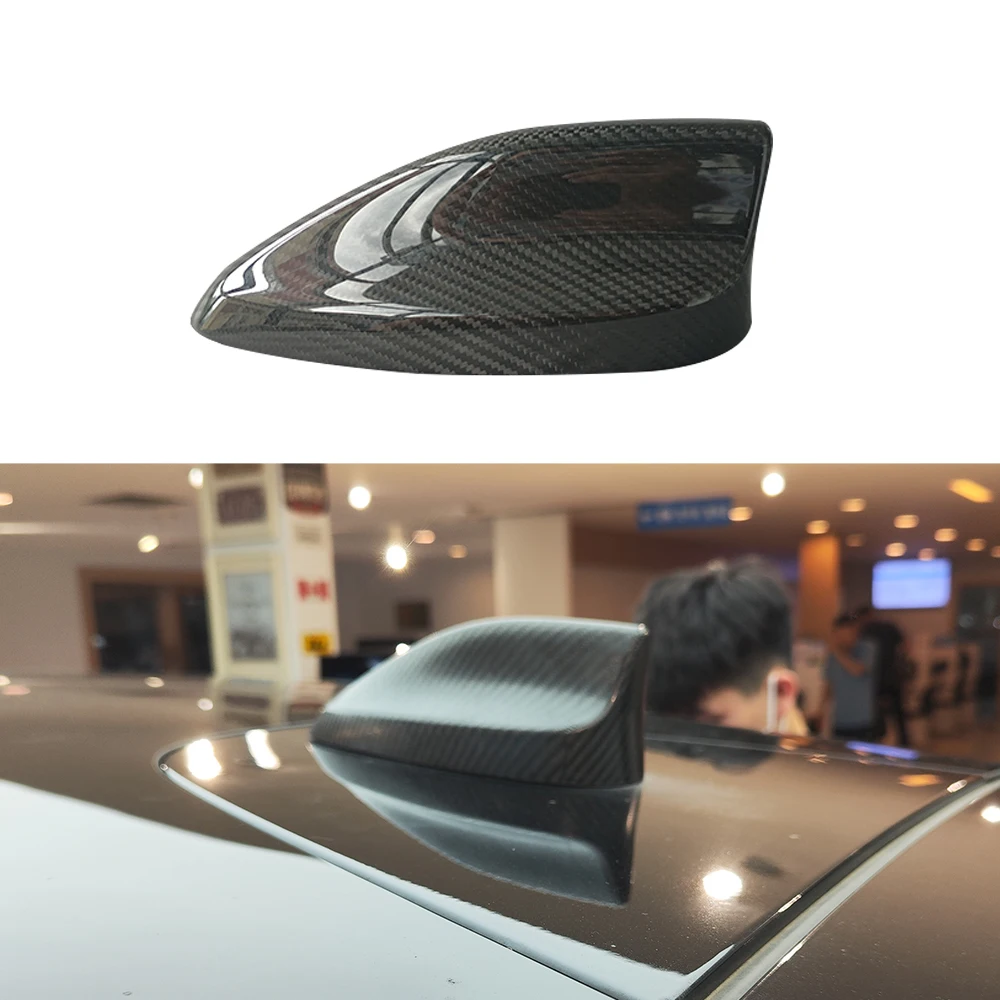 

Real Dry Carbon Fiber Car Roof Shark Fin Antenna Trim Cover Ford Mustang Mach-E 2021+