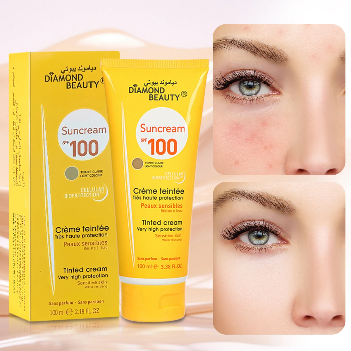 100+ واقي من الشمس - حماية فائقة، خفيفة الوزن، سريعة الامتصاص، تحتوي على حمض الهيالورونيك للاستخدام الخارجي على الشاطئ طويل الأمد #2