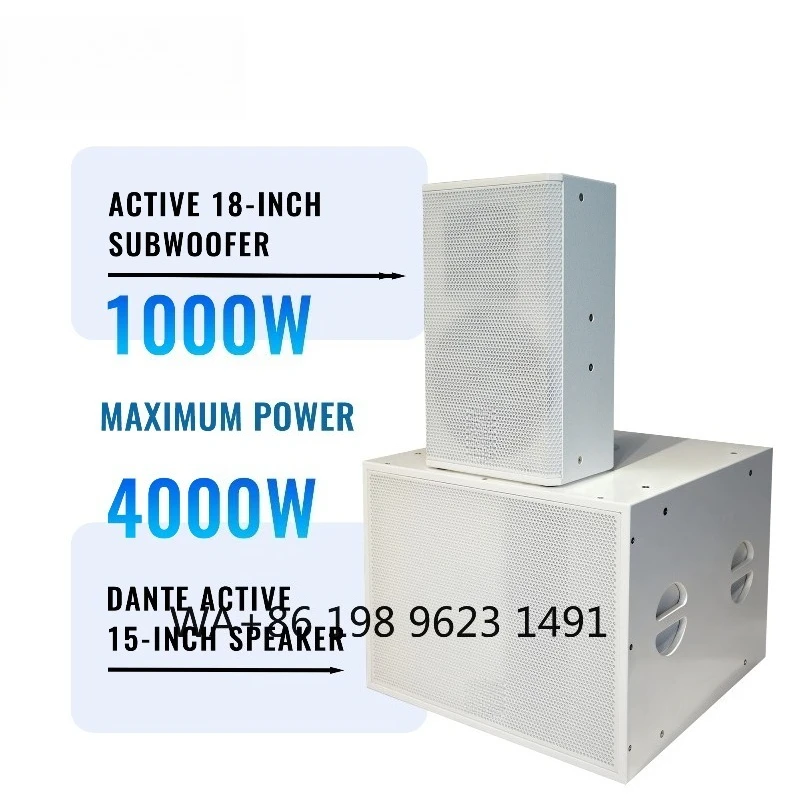 15 Inch Active Full Range PA Speaker 18 Inch Subwoofer Waterproof for Outdoor DJ Party Stage