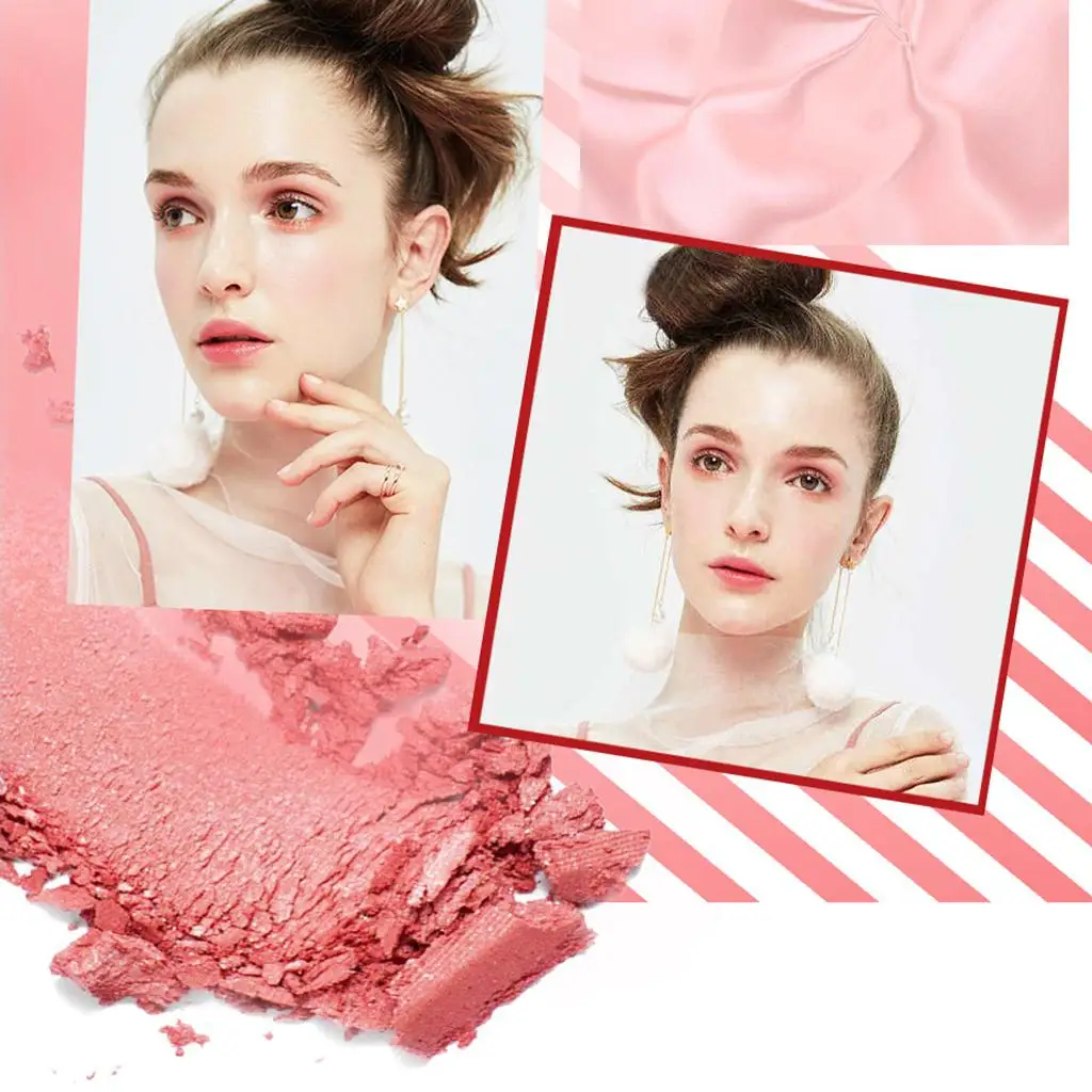 بودرة جل خفيفة الوزن للوجه، كريم روج غير لامع يدوم طويلاً مع فرشاة مرآة للمكياج النسائي #4