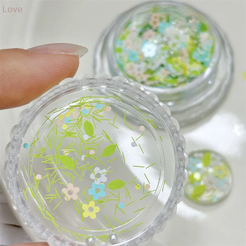 [L&P] زهرة اللؤلؤ مختلط بريق مسمار بريق طلاء الأظافر الترتر بريق المواد الصغيرة الطازجة DIY يرتدي مادة درع