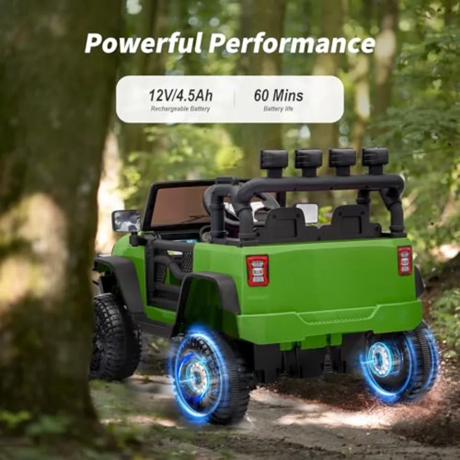 乗用玩具 12V 電動カー リモコン付き LEDライト - グリーン