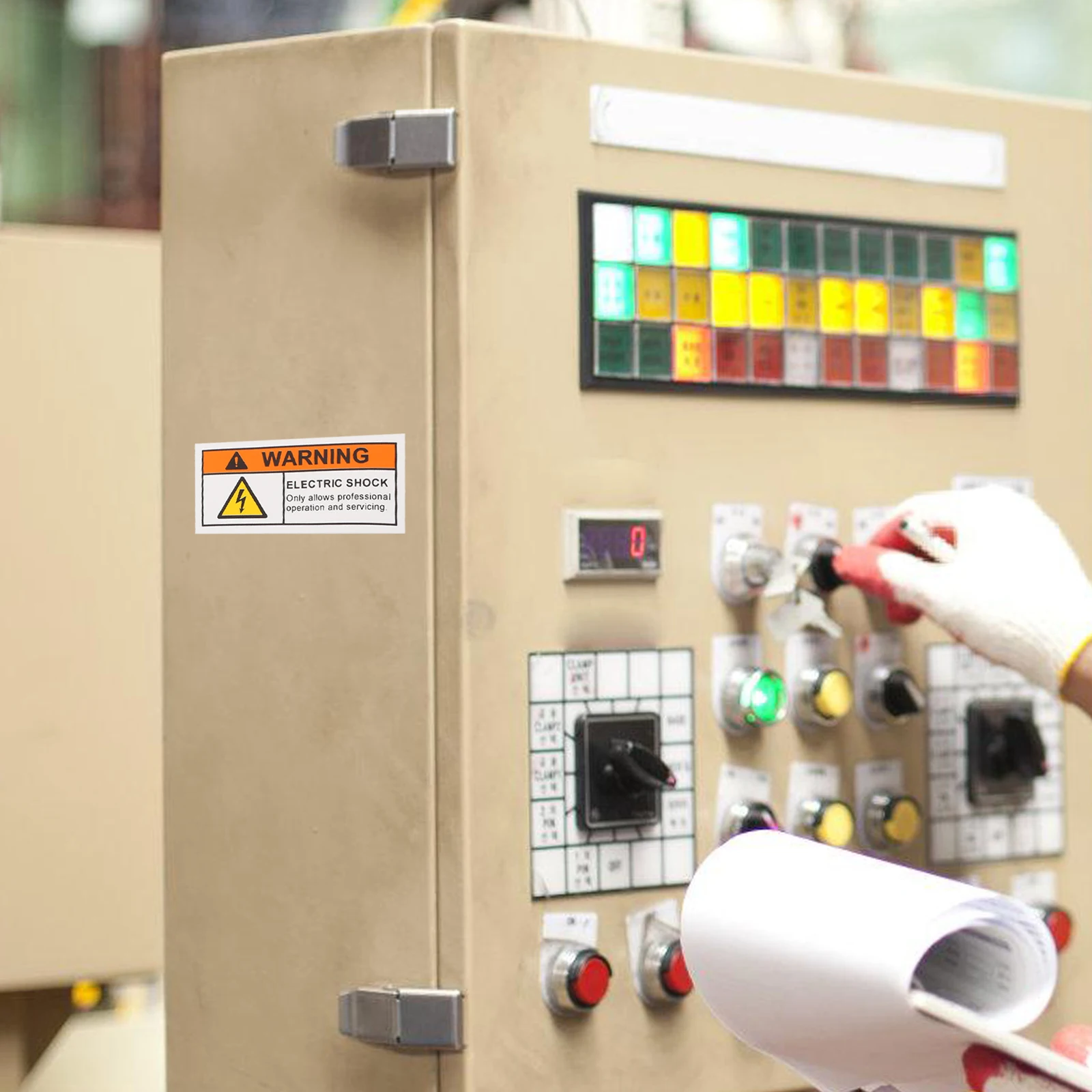 4 قطعة ملصقات تحذير المعدات الكهربائية الصيانة المهنية الحذر تسميات علامات مخاطر السلامة الجهد العالي PVC دائم #4