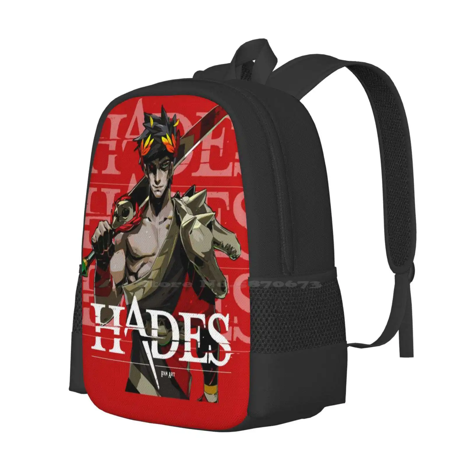 Hades Spiele. Mode Muster Design Reise Laptop Schule Rucksack Tasche Gaming Zagreus griechische Mythologie Olympus Thanatos Video