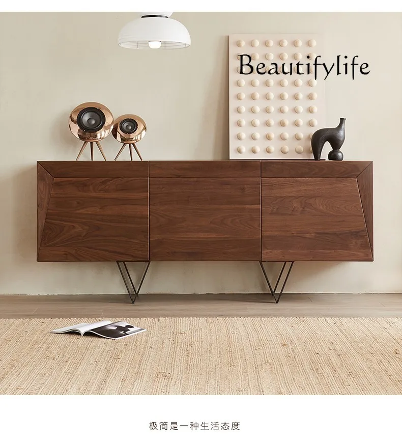 

Скандинавский минимализм, шкаф-сервант из массива дерева, античный стиль, Северная Америка, черный орех, деревянный шкаф для хранения в прихожей