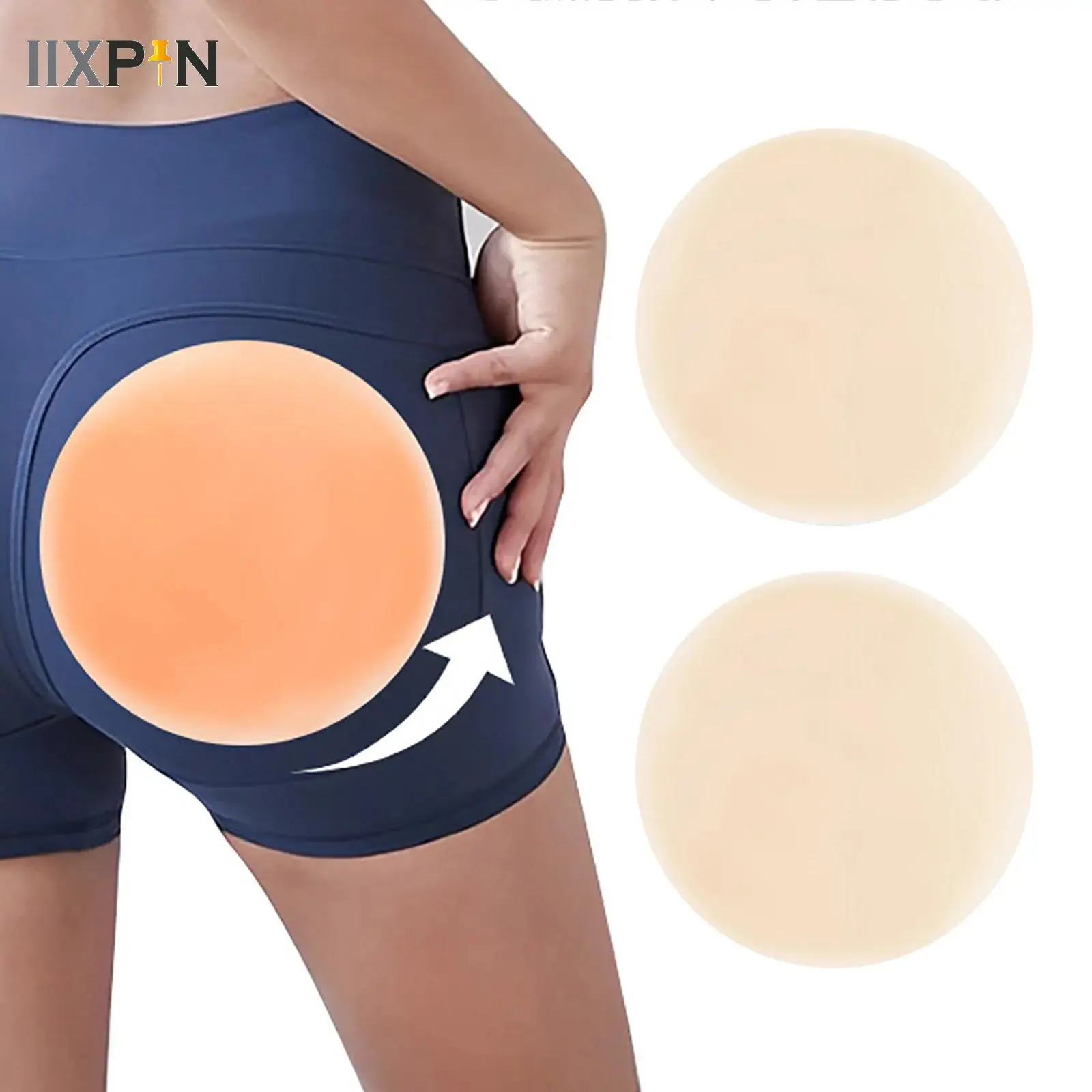 

1Pair Silicone Hip Sticker False Hip Width Pad Non-marking Hip Simulation Self-adhesive To Improve The Depression on Both Sides