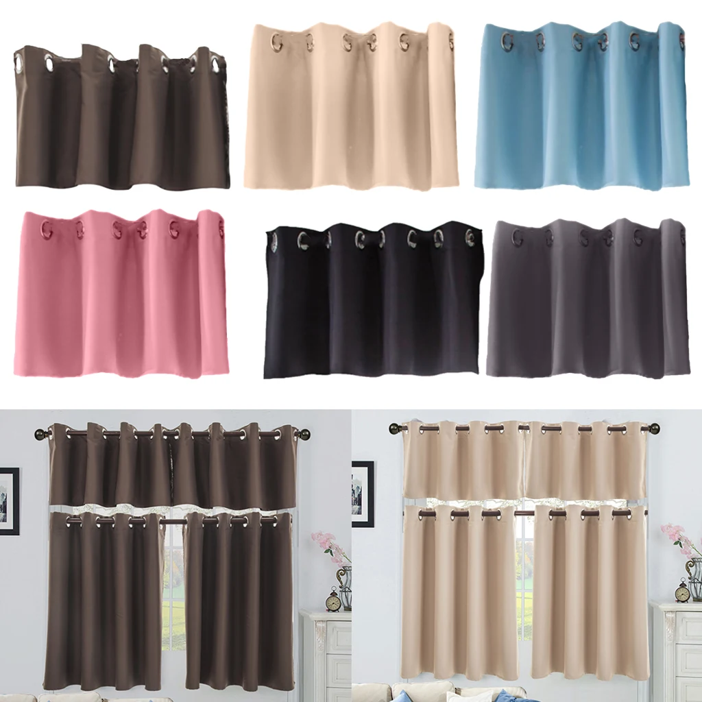 ستائر نوافذ نصف ستارة ، ستارة ، فوال شفاف ، مطبخ مقهى ، قمة حلقة تعتيم ، 6 ألوان وأحجام متوفرة