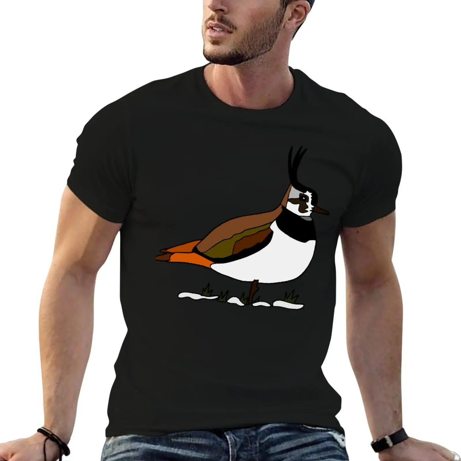 Lapwing in the snow T-Shirt new edition man clothes plus size clothes designer shirts men clothing