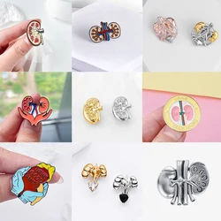 Medsor Medical Kidney Organ Brooches Pins Anatomy Endocrinology Biology Jewelry for Doctor Nurse Lapel Lanyard Badge Gifts