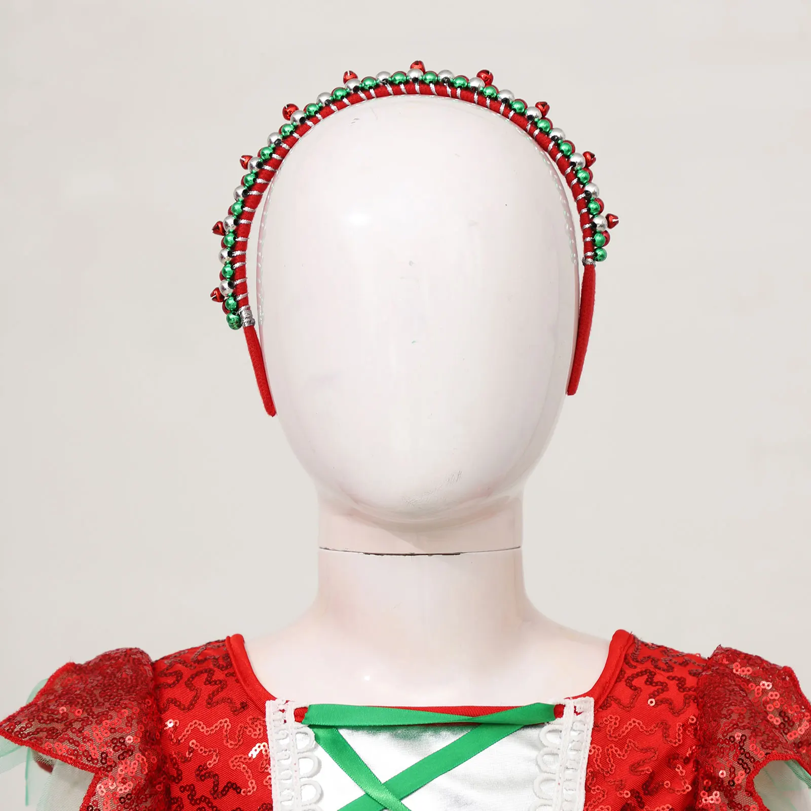 Copricapo natalizio campana fascia Jingle Bells rosso verde perline di plastica adulti bambini Xmas Festival Party Cosplay accessori per capelli