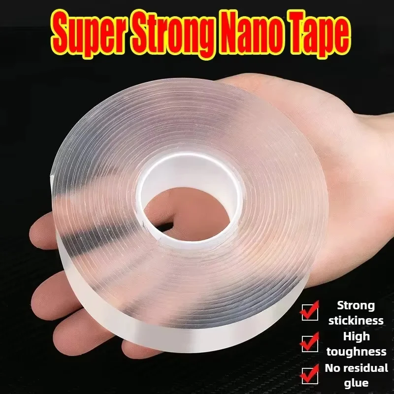 Nano Strong Double-Sided Tape, High Viscosity, No Need for Drilling, Traceless Adhesive, No Residue for Wall Installation, Easy-To-Tear Acrylic Tape
