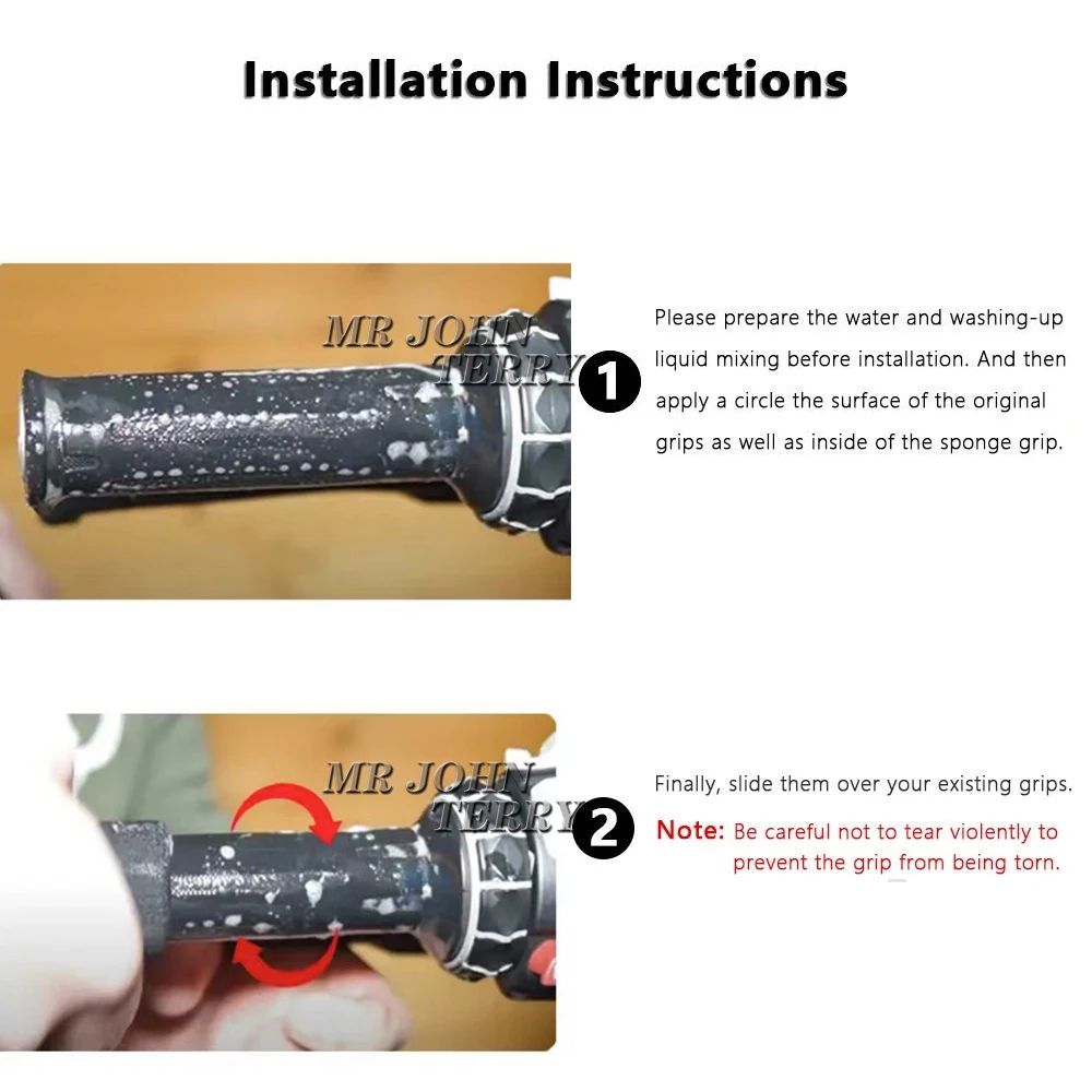 ل QJ موتور SRT 700X 2024 دراجة نارية غطاء مقبض للصدمات دراجة نارية الإسفنج قبضة عدم الانزلاق مقبض مقود دراجة غطاء الإسفنج