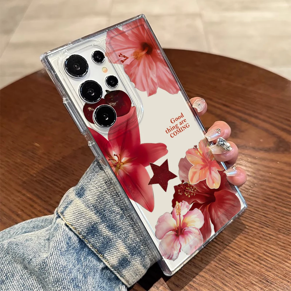 Kirschblüten-Hülle für Samsung Galaxy S26 S25 S24 S23 Ultra S22 S21Plus FE A57 A56 A55 A54 A53 A36 A35 A34 5G Transparente Schutzhülle – Detail 6
