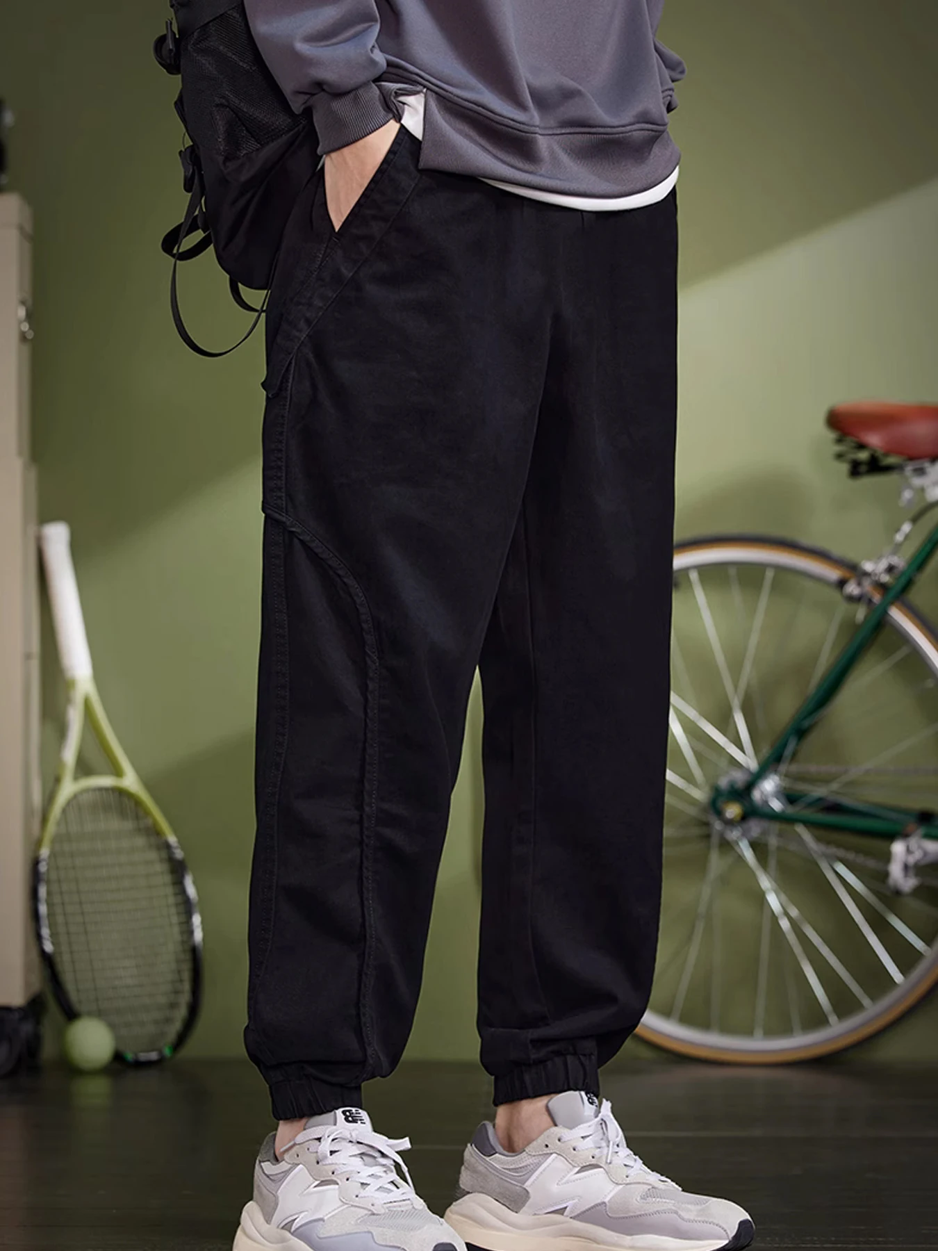 

Cross-Border Autumn Autumn New Sports Casual Men'S Pants Plus Size Multi-Pocket Loose Fleece Cargo Pants Cotton Sweatpants