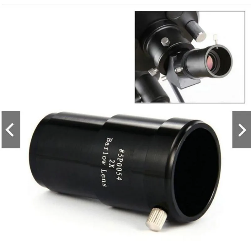 Full Metal 1,25 pulgadas 31,7mm 2x lente Barlow aumento telescopio astronómico ocular Barlow