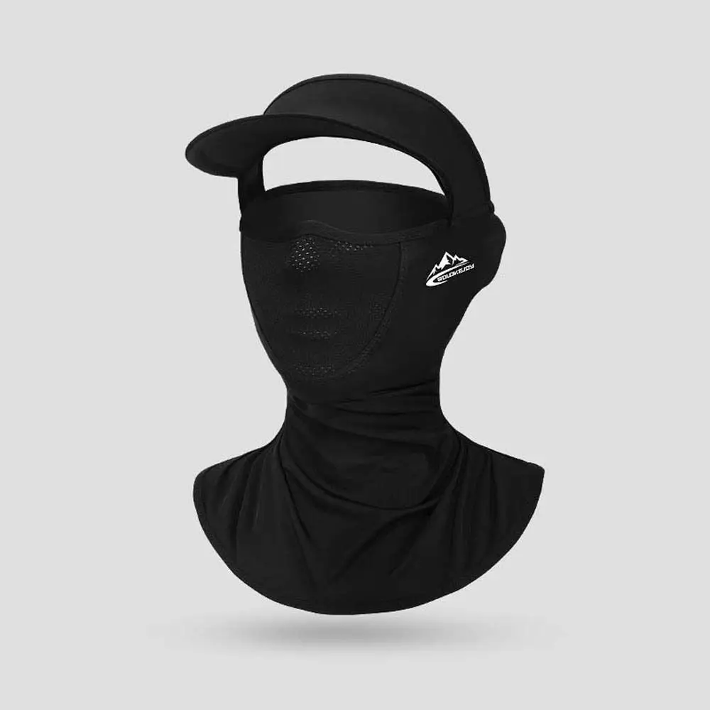 

Anti-Ultraviolet Men Ice Silk Mask Fishing Face Cover UV Protection Neck Wrap Cover Brim of Hat Black Sunscreen Face Scarf