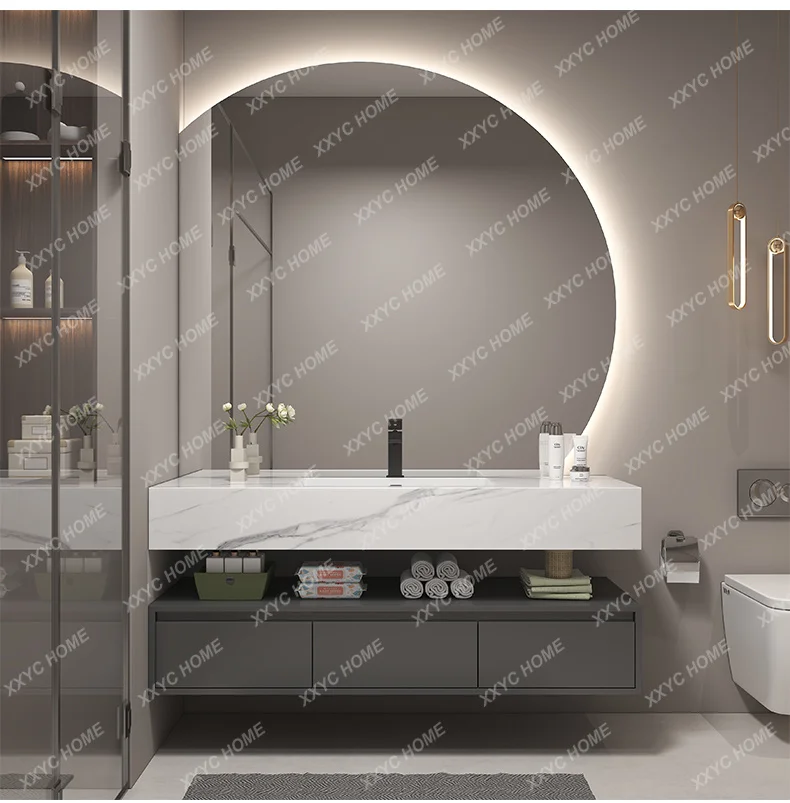 

Modern Simple Bathroom Cabinets Luxury Washbasin Solid Wood Vintage Bathroom Cabinets Storage Mobile Lavatrice Home Furniture
